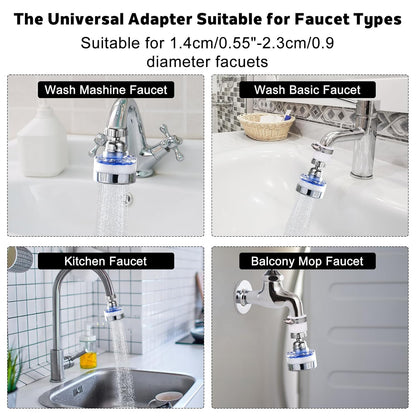 3 Pack Sink Water Filter Faucet and 10 Filter Elements Set, 360 ° Rotating Bathroom Sink Filter, Kitchen Sink Faucet Filter Removes Fluoride Hard Water, Faucet Extender for Home Kitchen Bathroom